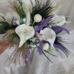 Lavender, lilies of the valley pampas grass bouquet