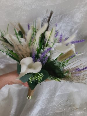 Lavender, lilies of the valley pampas grass bouquet - Image 6