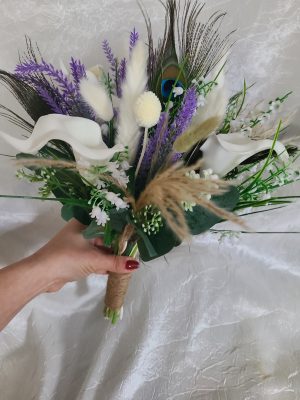 Lavender, lilies of the valley pampas grass bouquet - Image 7