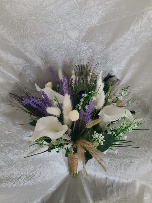 Lavender, lilies of the valley pampas grass bouquet - Image 5