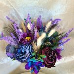Peony, thistle, orchid, and daisy bouquet
