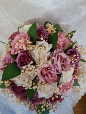 Dusty pink, purple, champagne rose bouquet set - Image 3