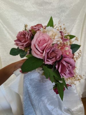 Dusty pink, purple, champagne rose bouquet set - Image 4