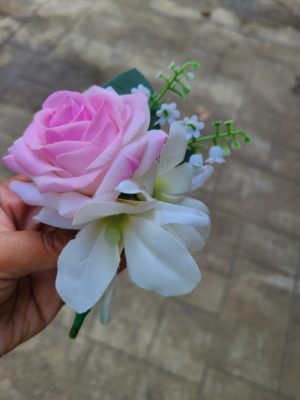 Pink, fuchsia and lavender cascading bouquet set - Image 7