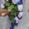Cascading silk rose and galaxy orchid bridal bouquet - Image 6