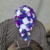 Cascading silk rose and galaxy orchid bridal bouquet - Image 7