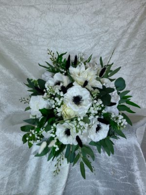 Anemone, peony, rose and dahlia bouquet