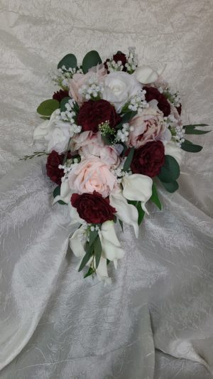 Wine & blush bridal bouquet - Image 9