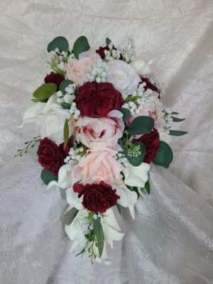 Wine & blush bridal bouquet - Image 8