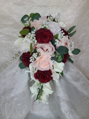 Wine & blush bridal bouquet - Image 7