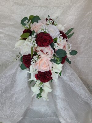 Wine & blush bridal bouquet - Image 6