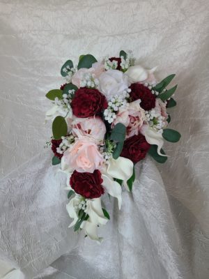Wine & blush bridal bouquet - Image 5
