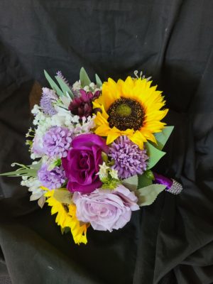 Lavender and sunflower bridal bouquet - Image 6