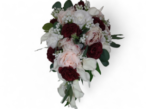 Wine & blush bridal bouquet - Image 4