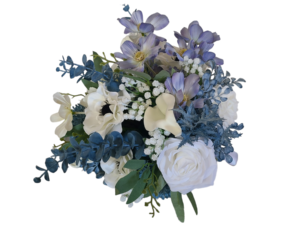 Dusty blue and white bridal bouquet - Image 7