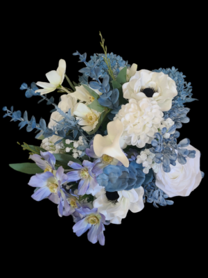 Dusty blue and white bridal bouquet - Image 2
