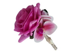 Fuchsia, lavender and white cascading bouquet - Image 4