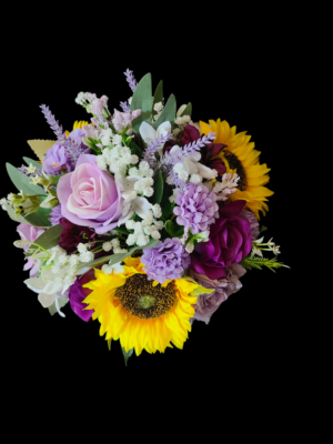 Lavender and sunflower bridal bouquet - Image 7