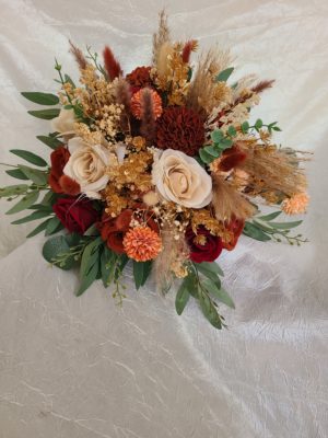 Autumn bouquet, burnt orange, wedding bouquet, gold, pampas grass bouquet, bridal bouquet, fall wedding - Image 10
