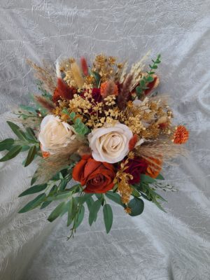 Autumn bouquet, burnt orange, wedding bouquet, gold, pampas grass bouquet, bridal bouquet, fall wedding - Image 7