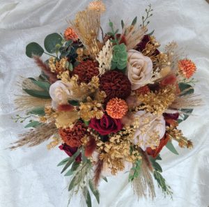 Autumn bouquet, burnt orange, wedding bouquet, gold, pampas grass bouquet, bridal bouquet, fall wedding - Image 5