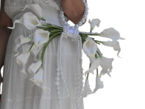 Calla lily adorned with pearls, adornment, trendy bouquet, 2025bride - Image 4