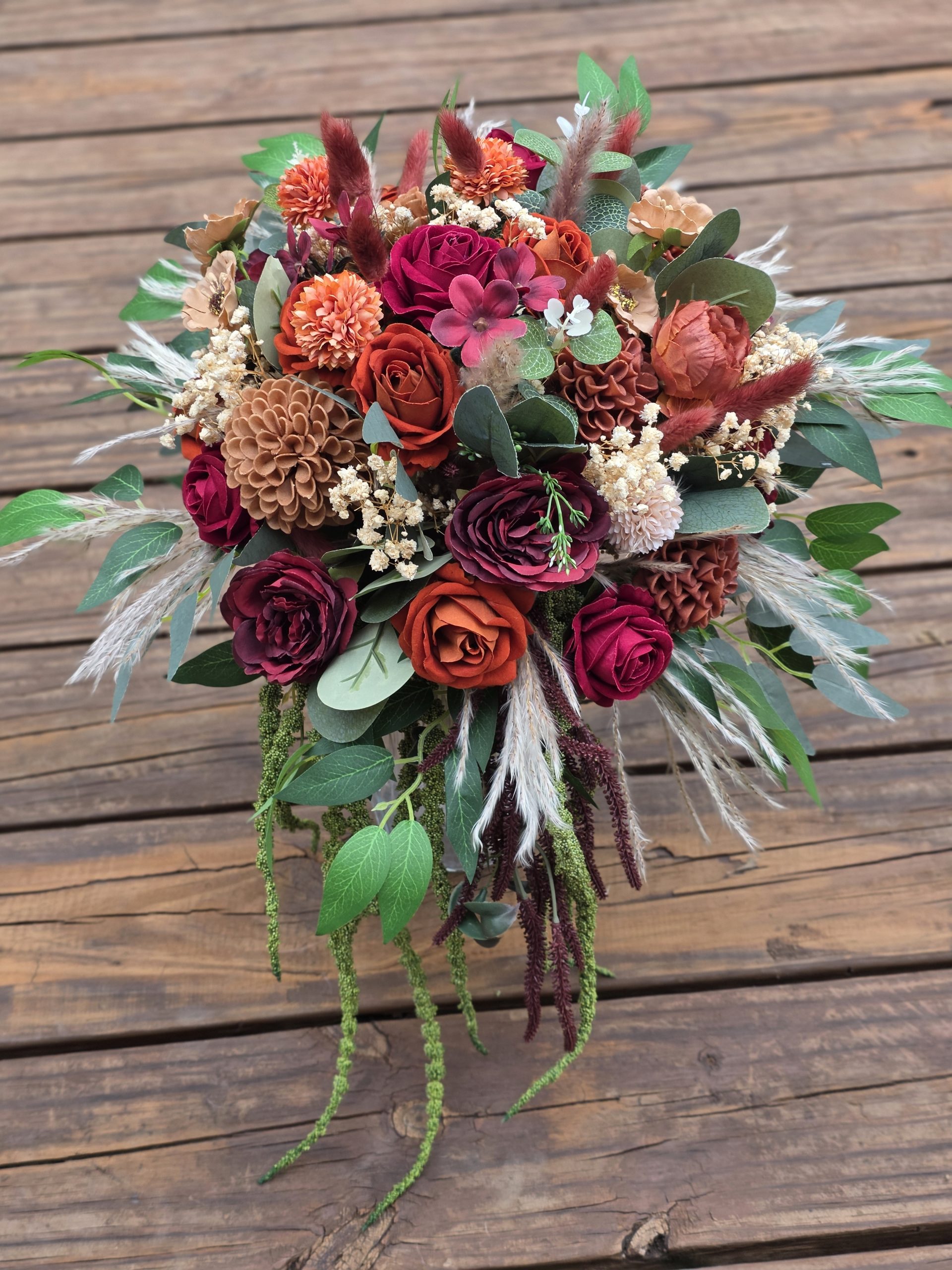Autumn bouquet with tarricota & burgundy - Image 3